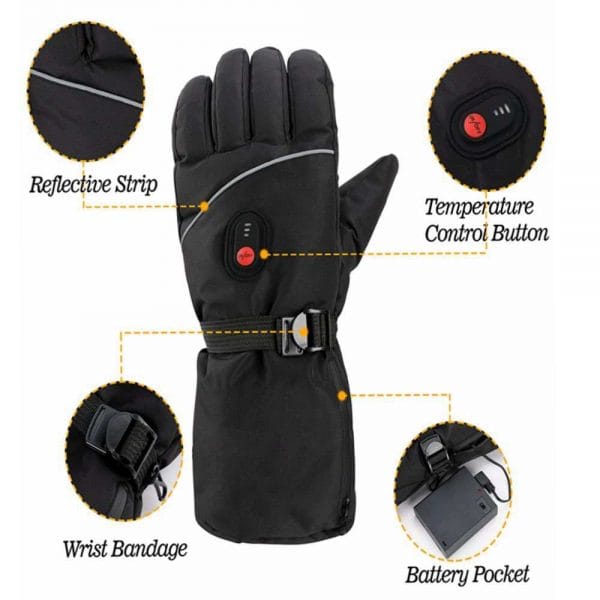 Mănușile cu încălzire electrică Cardinella, Unisex, Neagră - imagine 3